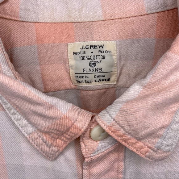J  Crew Pink Flannel Button Down - Size L - Picture 4 of 6